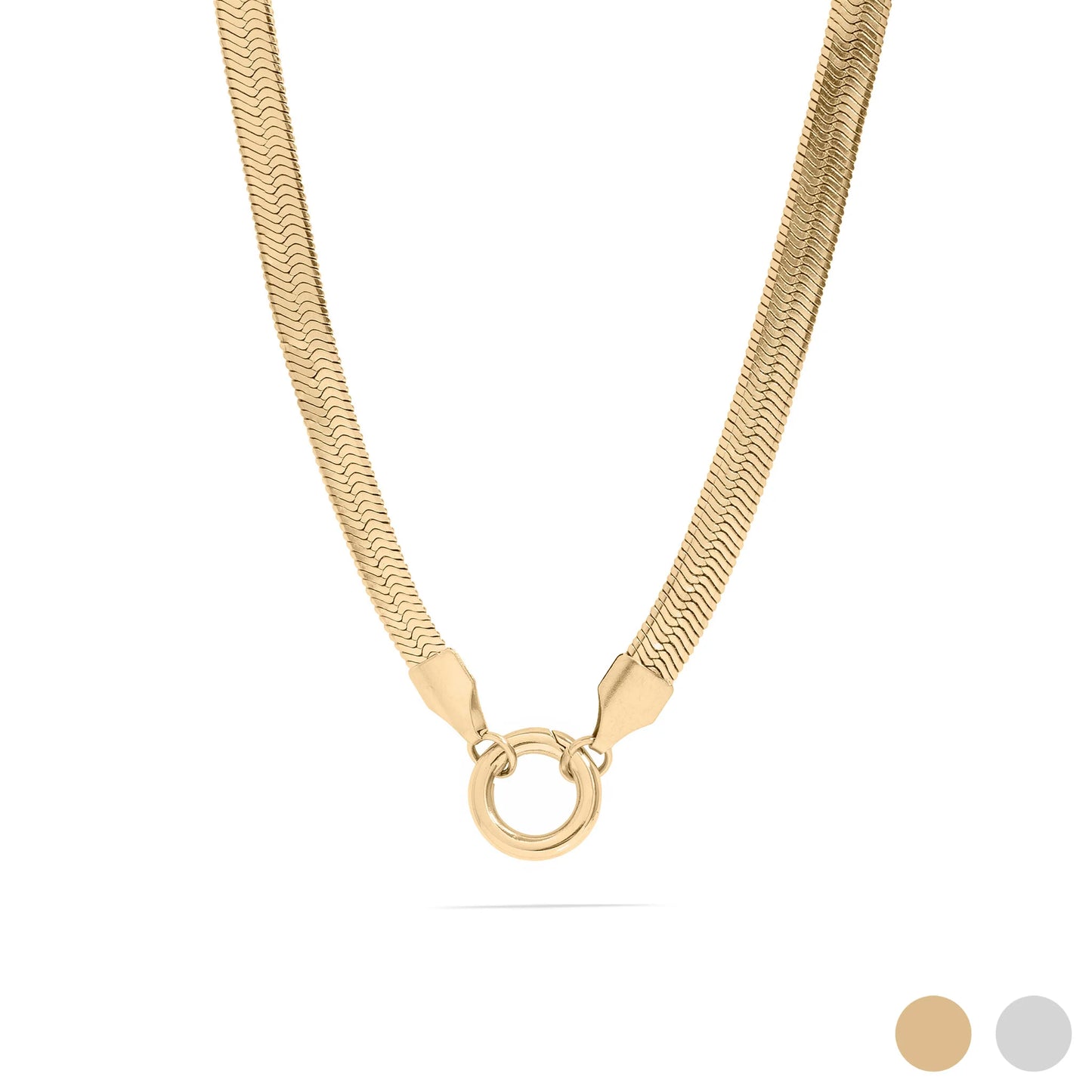 The Horizon Herringbone Charm Necklace