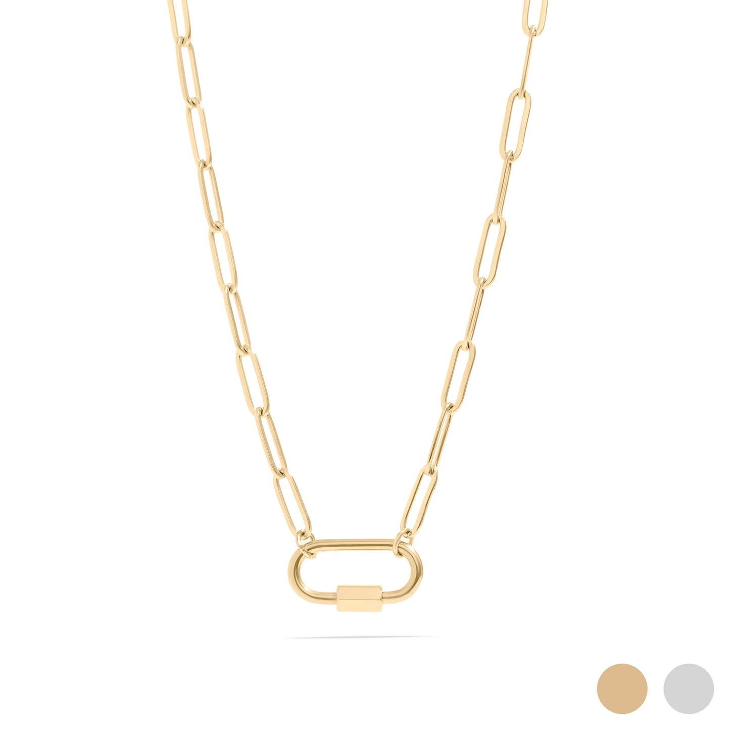 The Drift Paperclip Carabiner Charm Necklace