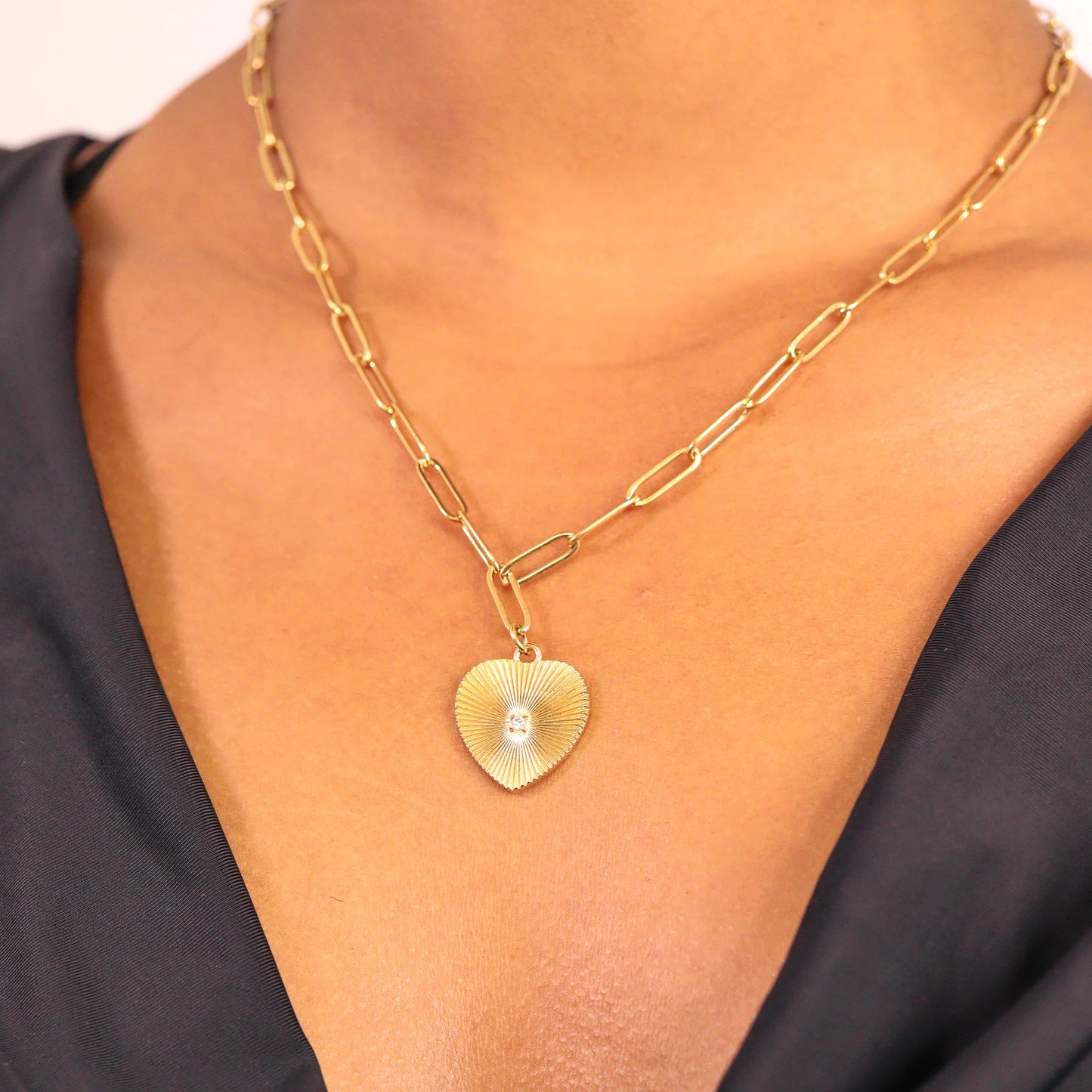 The Solstice Heart Paperclip Necklace